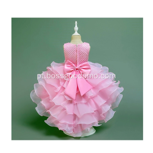 Casamento Princesa Rosa Cor Roxa Fantasia 2020 Crianças Rosa Gold Flower Girl Vestido para Weeding